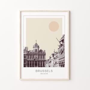 Brussels Poster Print, Brussels Travel Poster, Brussels Minimalistic Wall Art, Brussels, Belgium