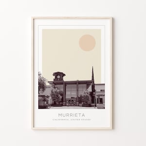 Murrieta Poster Print, Murrieta Travel Poster, Murrieta Minimalistic Wall Art, Murrieta, California, United States