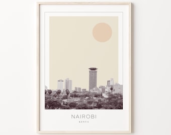 Nairobi Poster Print, Nairobi Travel Poster, Nairobi Minimalistic Wall Art, Nairobi, Kenya