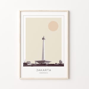 Jakarta Poster Print, Jakarta Travel Poster, Jakarta Minimalistic Wall Art, Jakarta, Indonesia