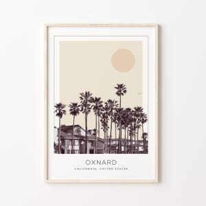 Oxnard Poster Print, Oxnard Travel Poster, Oxnard Minimalistic Wall Art, Oxnard, California, United States