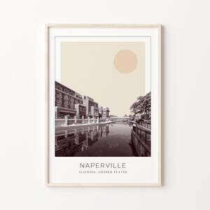 Naperville Poster Print, Naperville Travel Poster, Naperville Minimalistic Wall Art, Naperville, Illinois, United States
