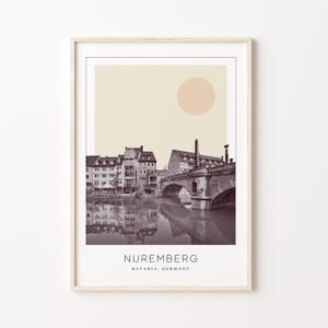 Nuremberg Poster Print, Nuremberg Travel Poster, Nuremberg Minimalistic Wall Art, Nuremberg, Bavaria, Germany