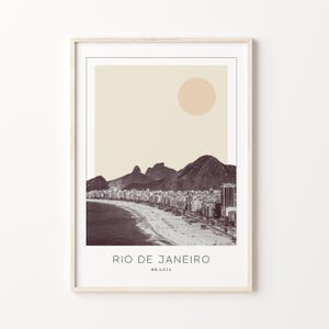 Rio de Janeiro Poster Print, Rio de Janeiro Travel Poster, Rio de Janeiro Minimalistic Wall Art, Rio de Janeiro, Brazil