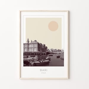 Bari Poster Print, Bari Travel Poster, Bari Minimalistic Wall Art, Bari, Italy