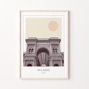 Milano Poster Print, Milano Travel Poster, Milano Minimalistic Wall Art, Milano, Italy
