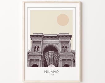 Milano Poster Print, Milano Travel Poster, Milano Minimalistic Wall Art, Milano, Italy