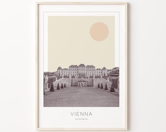 Vienna Poster Print, Vienna Travel Poster, Vienna Minimalistic Wall Art, Vienna, Austria