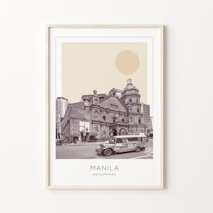 Manila Poster Print, Manila Travel Poster, Manila Minimalistic Wall Art, Manila, Philippines