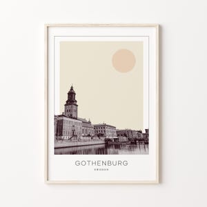 Göteborg posterprint, Göteborg reisposter, Göteborg minimalistische muurkunst, Göteborg, Zweden
