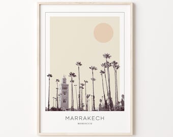 Marrakech Poster Print, Marrakech Travel Poster, Marrakech Minimalistic Wall Art, Marrakech, Morocco