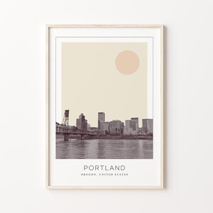 Portland Poster Print, Portland Travel Poster, Portland Minimalistic Wall Art, Portland, Oregon, United States
