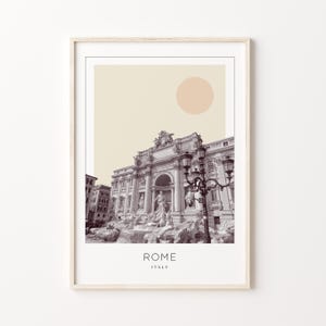 Rom Poster Druck, Rom Reiseplakat, Rom Minimalistische Wandkunst, Rom, Italien