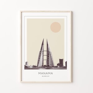 Manama Poster Print, Manama Travel Poster, Manama Minimalistic Wall Art, Manama, Bahrain