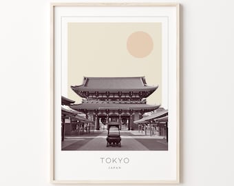 Tokyo Poster Print, Tokyo Reiseplakat, Tokyo Minimalistische Wandkunst, Tokyo, Japan