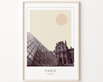 Paris Poster Print, Paris Travel Poster, Paris Minimalistic Wall Art, Paris, France