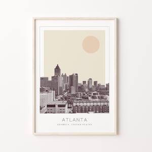 Atlanta Poster Print, Atlanta Travel Poster, Atlanta Minimalistic Wall Art, Atlanta, Georgia, United States