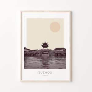 Suzhou Poster Print, Suzhou Travel Poster, Suzhou Minimalistic Wall Art, Suzhou, China