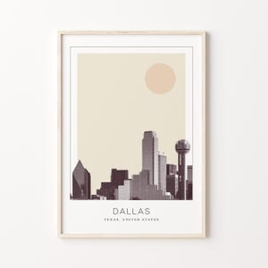 Dallas Poster Print, Dallas Travel Poster, Dallas Minimalistic Wall Art, Dallas, Texas, United States