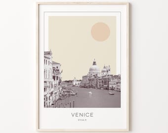 Venice Poster Print, Venice Travel Poster, Venice Minimalistic Wall Art, Venice, Italy