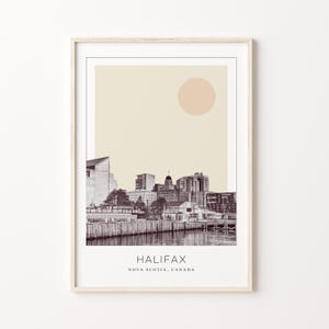 Halifax Poster Print, Halifax Travel Poster, Halifax Minimalistic Wall Art, Halifax, Nova Scotia, Canada