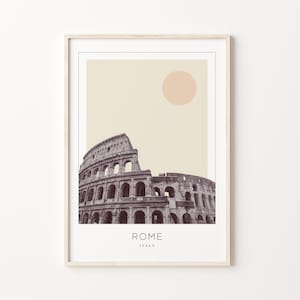 Rom Poster Druck, Rom Reiseplakat, Rom Minimalistische Wandkunst, Rom, Italien