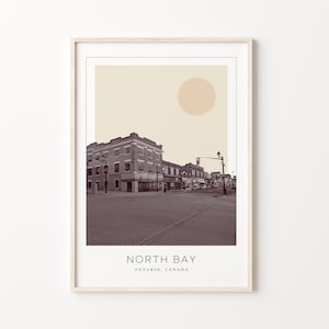 North Bay Poster Druck, North Bay Reiseplakat, North Bay Minimalistische Wandkunst, North Bay, Ontario, Kanada