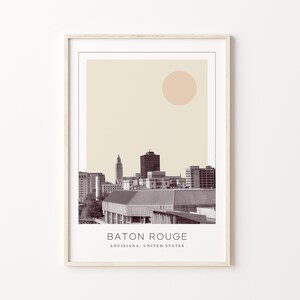 Baton Rouge Poster Print, Baton Rouge Travel Poster, Baton Rouge Minimalistic Wall Art, Baton Rouge, Louisiana, United States