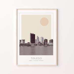 Toledo Poster Print, Toledo Travel Poster, Toledo Minimalistic Wall Art, Toledo, Ohio, United States