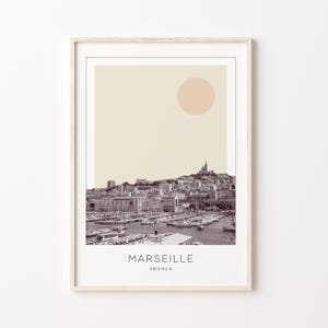 Marseille Poster Print, Marseille Travel Poster, Marseille Minimalistic Wall Art, Marseille, France