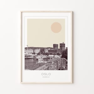 Oslo Poster Druck, Oslo Reiseplakat, Oslo Minimalistische Wandkunst, Oslo, Norwegen