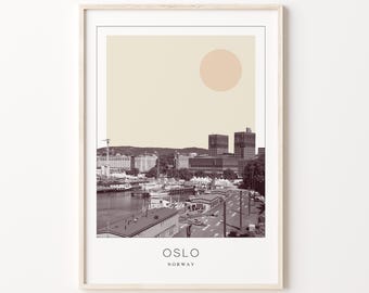 Oslo Poster Print, Oslo Travel Poster, Oslo Minimalistic Wall Art, Oslo, Norway