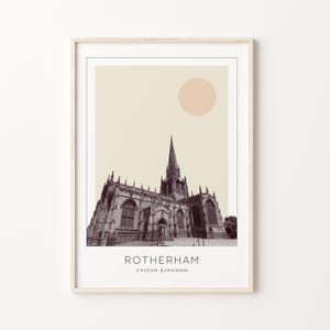 Rotherham Poster Print, Rotherham Travel Poster, Rotherham Minimalistic Wall Art, Rotherham, United Kingdom