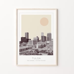 Tulsa Poster Print, Tulsa Travel Poster, Tulsa Minimalistic Wall Art, Tulsa, Oklahoma, United States