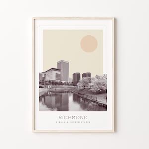 Richmond Poster Print, Richmond Travel Poster, Richmond Minimalistic Wall Art, Richmond, Virginia, United States