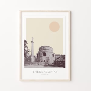 Thessaloniki Poster Print, Thessaloniki Travel Poster, Thessaloniki Minimalistic Wall Art, Thessaloniki, Greece