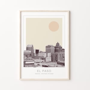 El Paso Poster Print, El Paso Travel Poster, El Paso Minimalistic Wall Art, El Paso, Texas, United States