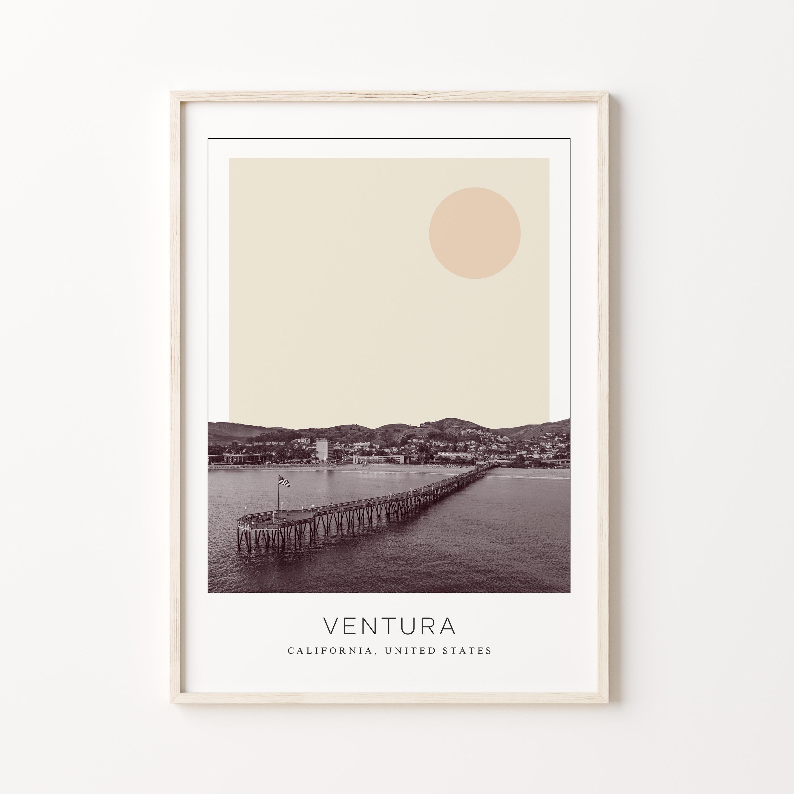 Ventura Poster Print, Ventura Travel Poster, Ventura Minimalistic Wall Art, Ventura, California, United States