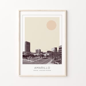 Amarillo Poster Print, Amarillo Travel Poster, Amarillo Minimalistic Wall Art, Amarillo, Texas, United States