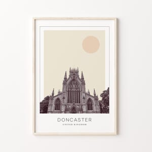 Doncaster Poster Print, Doncaster Travel Poster, Doncaster Minimalistic Wall Art, Doncaster, United Kingdom