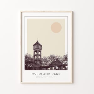 Overland Park Poster Print, Overland Park Travel Poster, Overland Park Minimalistic Wall Art, Overland Park, Kansas, United States