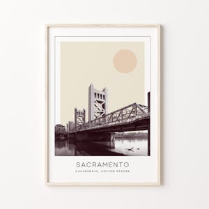 Sacramento Poster Print, Sacramento Travel Poster, Sacramento Minimalistic Wall Art, Sacramento, California, United States