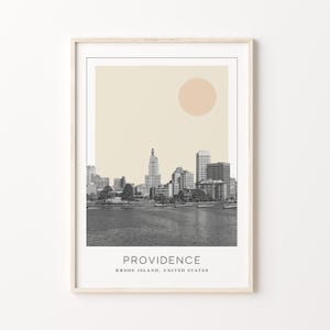 Providence Poster Print, Providence Travel Poster, Providence Minimalistic Wall Art, Providence, Rhode Island, United States