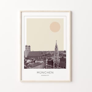 München Poster Print, München Travel Poster, München Minimalistic Wall Art, München, Germany