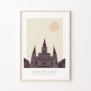 New Orleans Poster Print, New Orleans Travel Poster, New Orleans Minimalistic Wall Art, New Orleans, Louisiana, United States