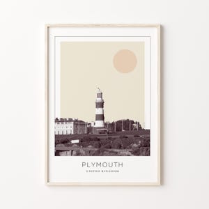 Plymouth Poster Print, Plymouth Travel Poster, Plymouth Minimalistic Wall Art, Plymouth, United Kingdom
