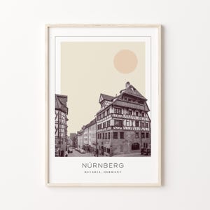 Nürnberg Poster Print, Nürnberg Travel Poster, Nürnberg Minimalistic Wall Art, Nürnberg, Bavaria, Germany