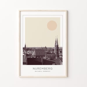 Nuremberg Poster Print, Nuremberg Travel Poster, Nuremberg Minimalistic Wall Art, Nuremberg, Bavaria, Germany