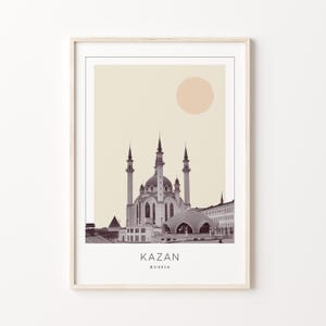 Kasan Poster Druck, Kasan Reiseplakat, Kasan Minimalistische Wandkunst, Kasan, Russland