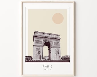 Paris Poster Print, Paris Travel Poster, Paris Minimalistic Wall Art, Paris, France